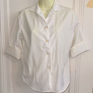 Vintage 60s Mary Lewis(Sears) Classic White Button-Up Short Sleeve Shirt